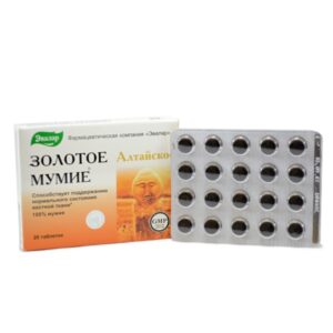 "Zlaté mumio" – mumio altajské očistené – potravinový doplnok stravy - Evalar Balenie: 20 tabliet