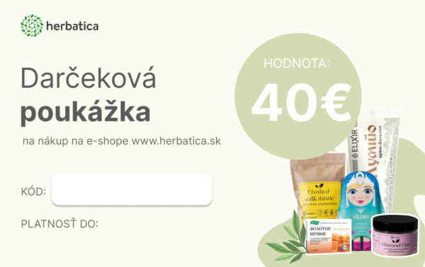 Darčeková poukážka Herbatica v hodnote 40€
