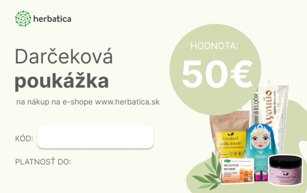 Darčeková poukážka Herbatica v hodnote 50€